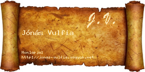 Jónás Vulfia névjegykártya